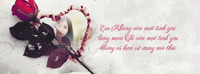 Ghép ảnh bìa facebook trái tim tình yêu