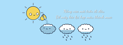 Tạo cover facebook  nắng mưa cute