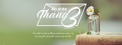 Tạo ảnh bìa facebook status chào tháng 3