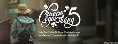 Ảnh bìa Facebook typography chào tháng 5